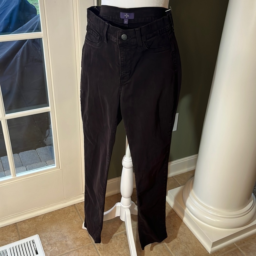 NYDJ brown straight leg jeans.  Size 2